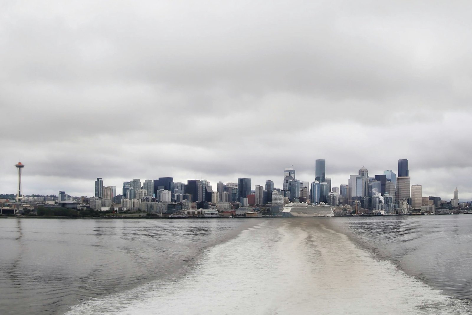 A city skyline across the water