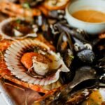 a platter of assorted sea food